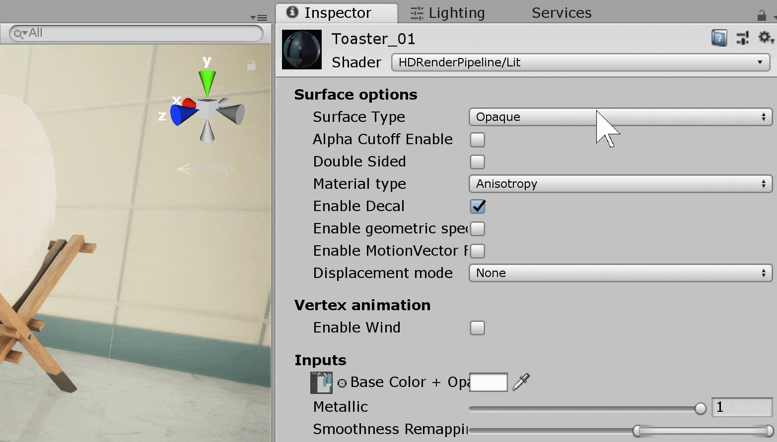 shader selection