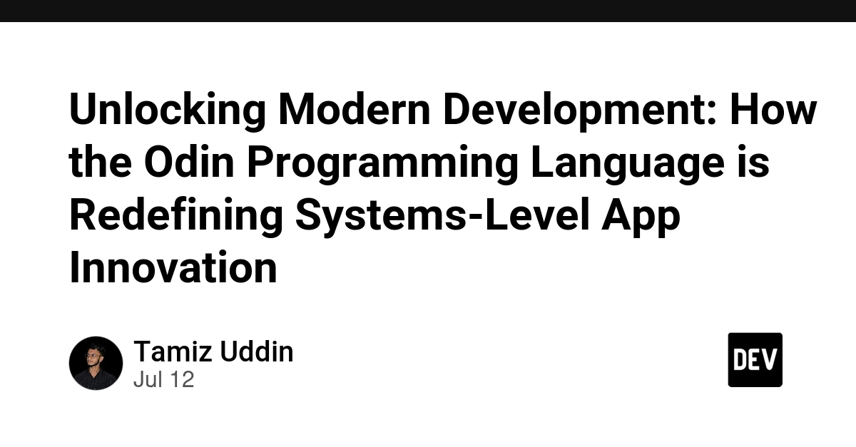 Unlocking Modern Development: How the Odin Programming Language is Redefining Systems-Level App Innovation