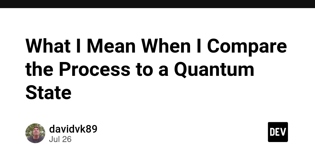 What I Mean When I Compare the Process to a Quantum State