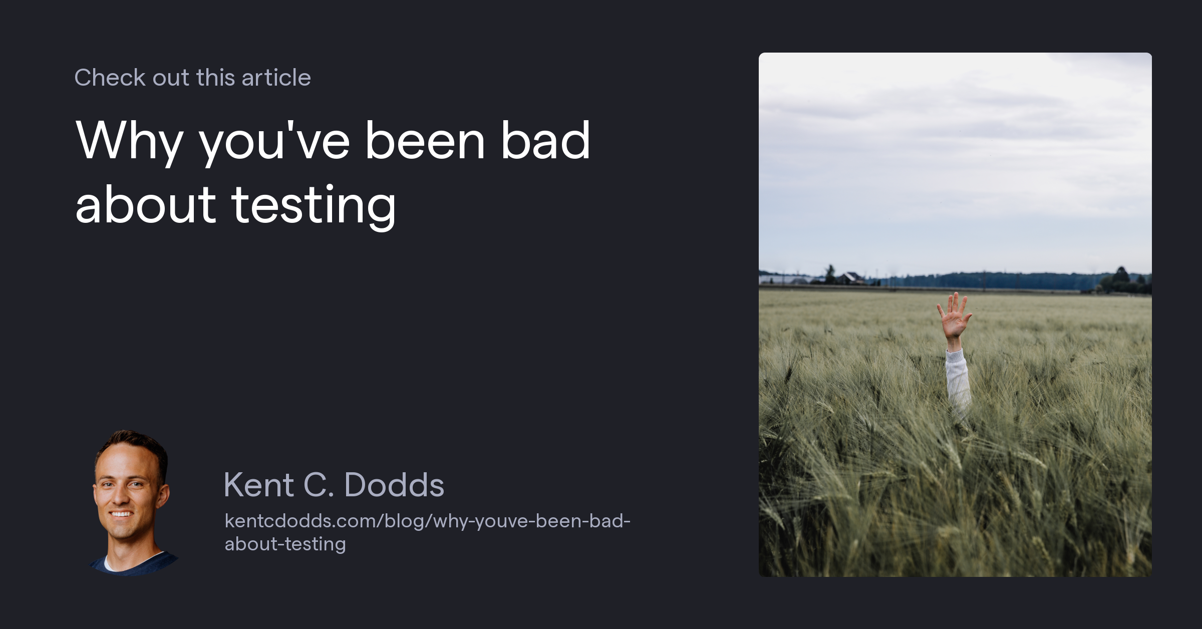 Why you've been bad about testing