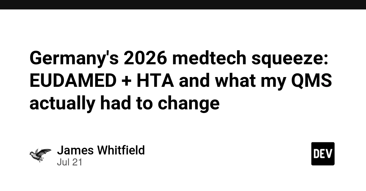 Germany's 2026 medtech squeeze: EUDAMED + HTA and what my QMS actually had to change