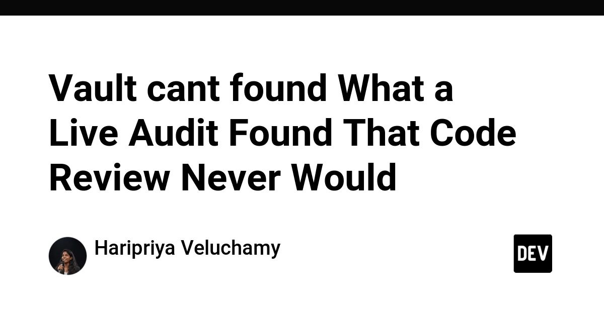 Vault cant found What a Live Audit Found That Code Review Never Would