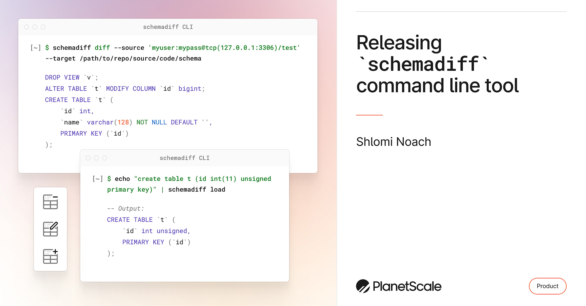 Introducing the schemadiff command line tool