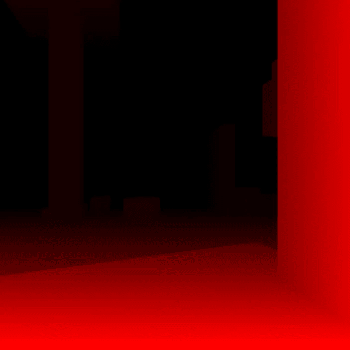 Depth texture generated by the camera positioned at the NPC's point of view