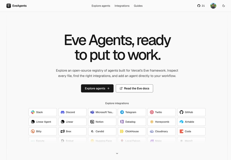 EveAgents Homepage