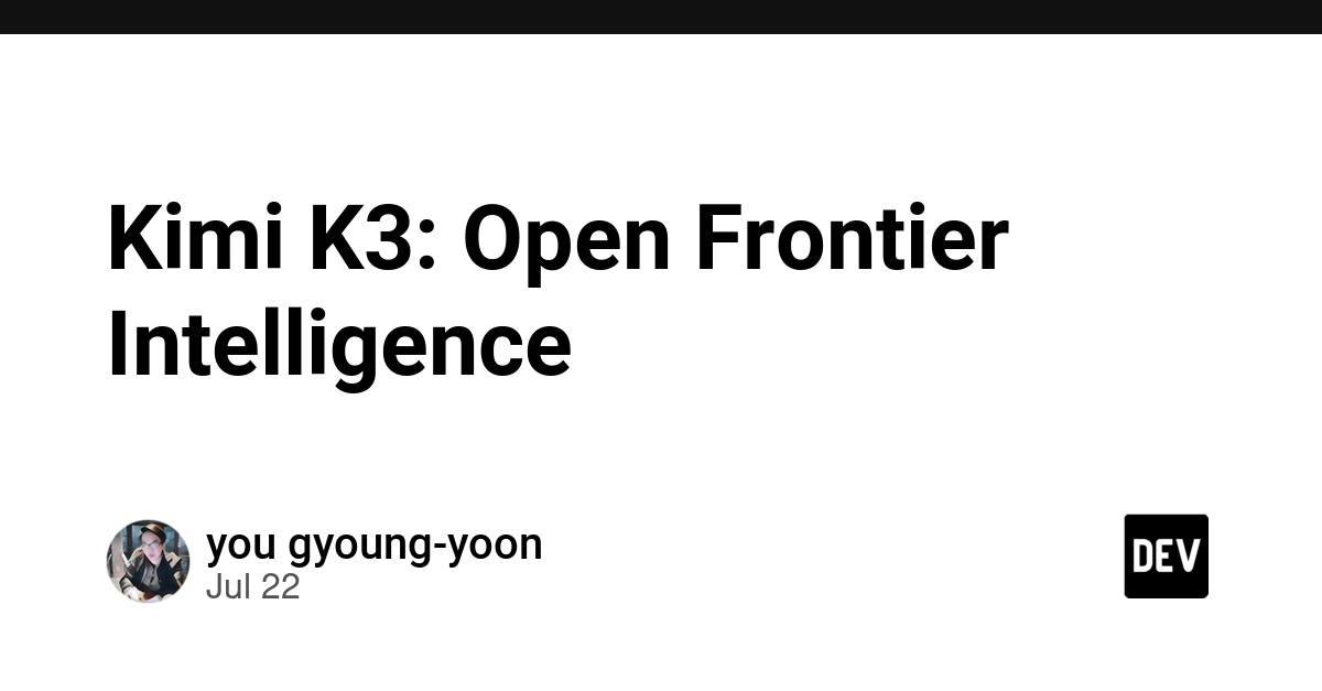 Kimi K3: Open Frontier Intelligence 글 읽고