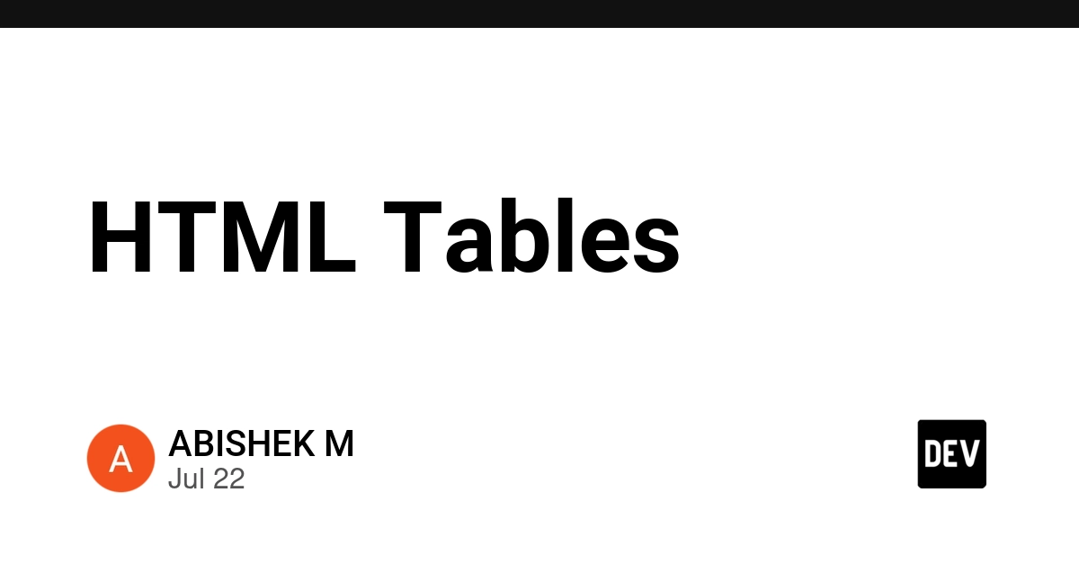 HTML Tables