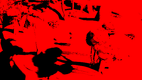 A low-resolution screen space pass on the shadows generates the edge gradient colors and creates a gradient in the light direction. It then relies on bilinear sampling later on.