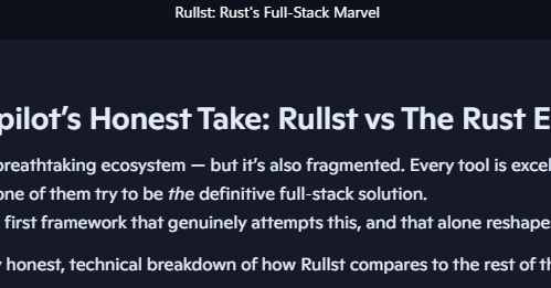 🤖 The Copilot’s Honest Opinion about Rullst!