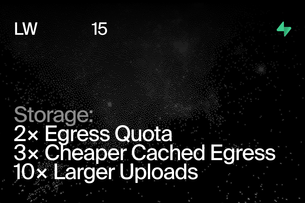 Storage: 10x Larger Uploads, 3x Cheaper Cached Egress, and 2x Egress Quota