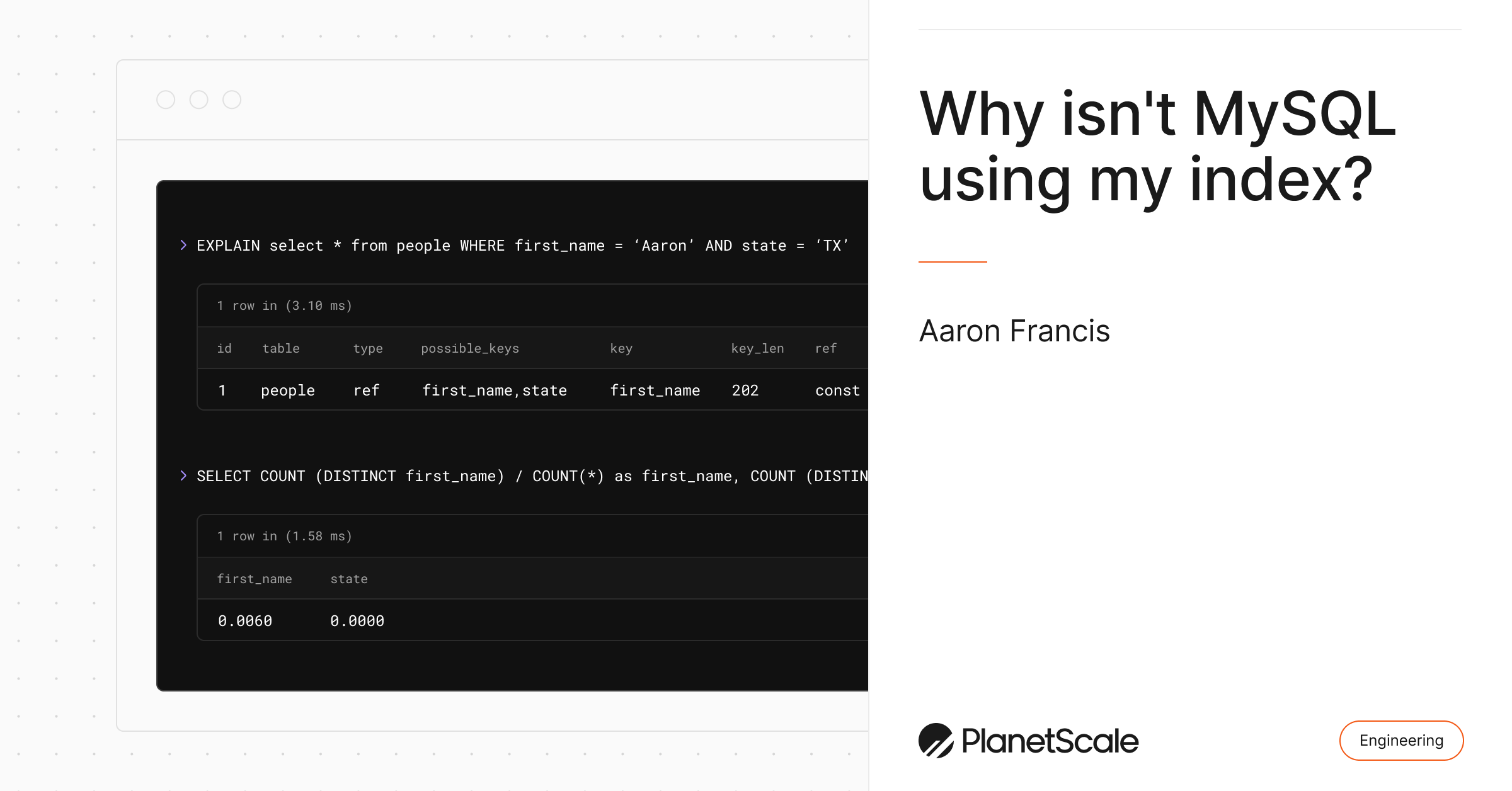 Why isn’t MySQL using my index?