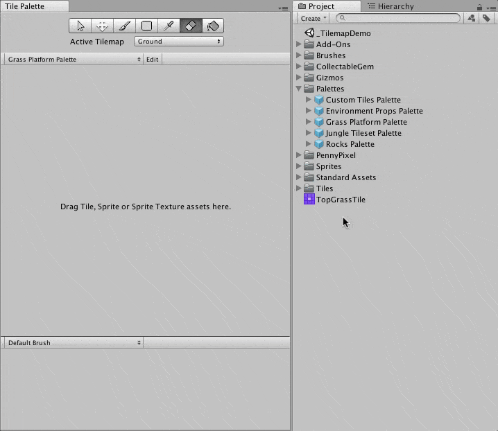 Image of drag-and-drop to add ‘TopGrassTile’