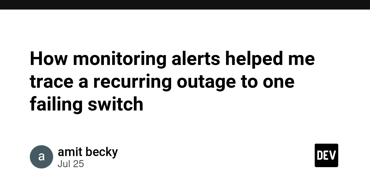 How monitoring alerts helped me trace a recurring outage to one failing switch