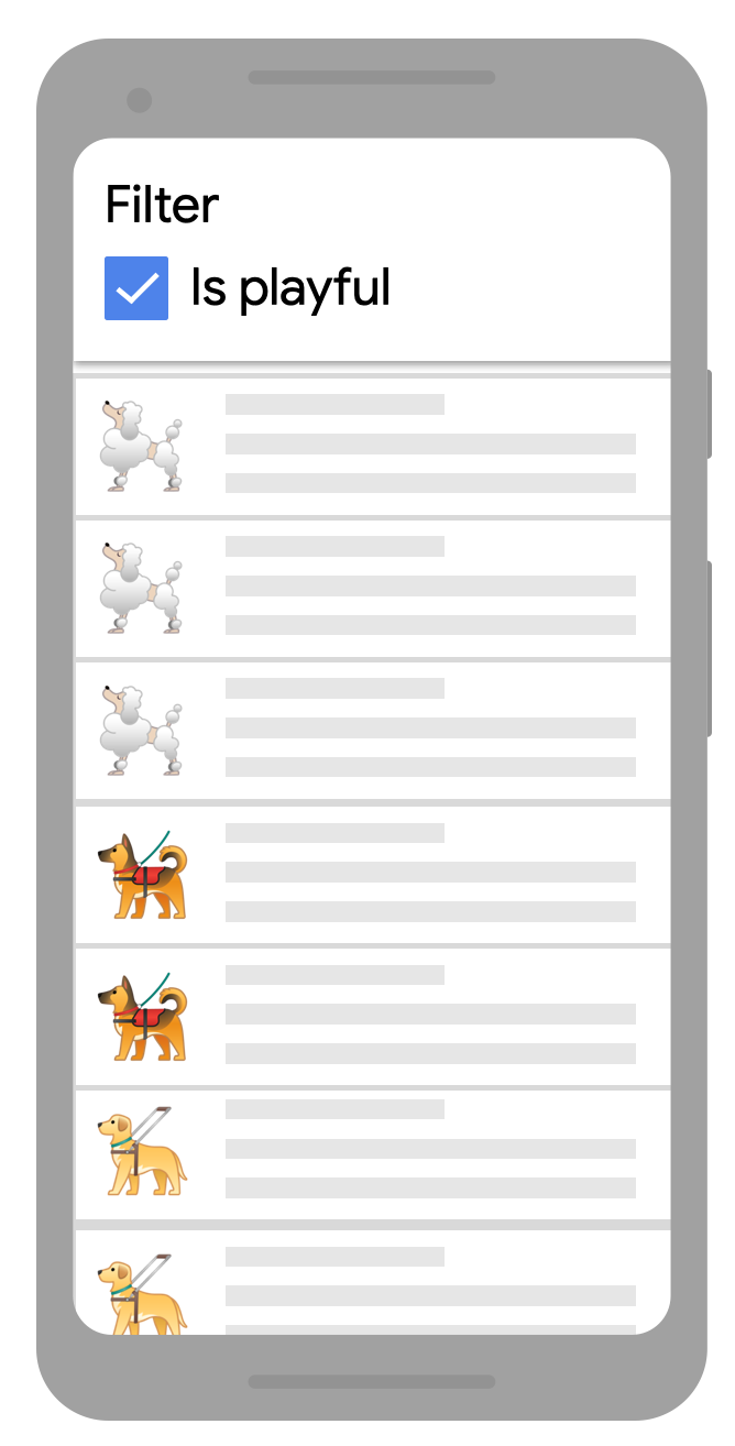 A filtered list