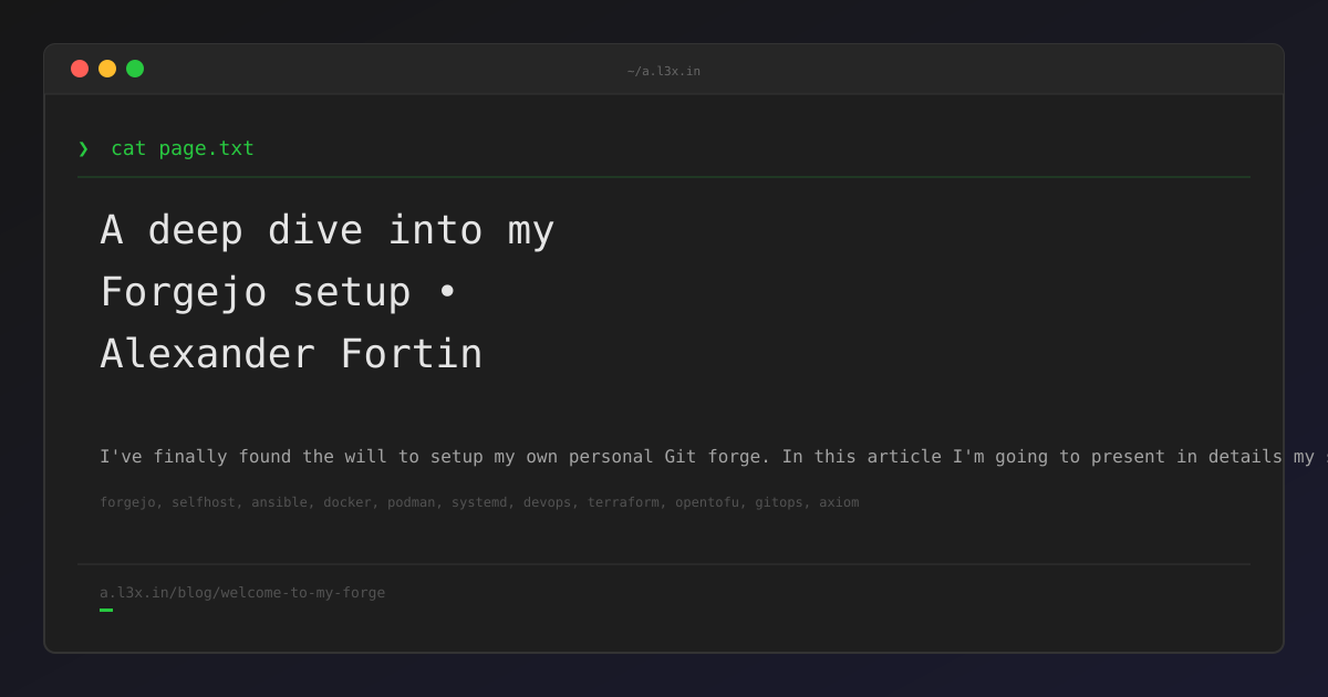 A deep dive into my Forgejo setup
