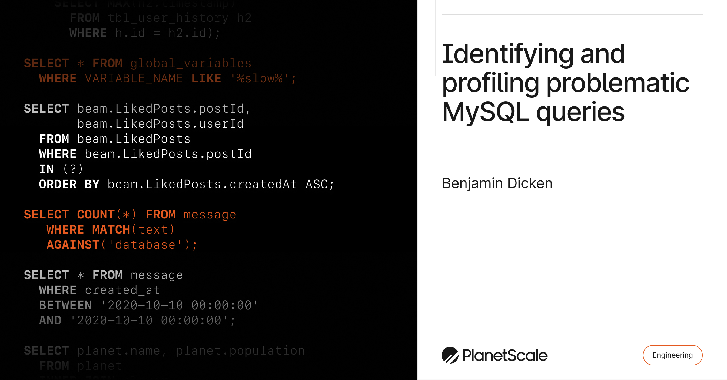 Identifying and profiling problematic MySQL queries