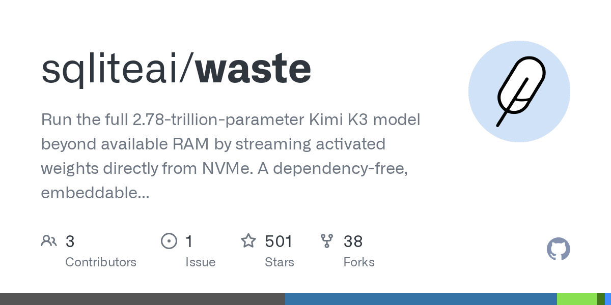 Run Kimi K3 using 29 GB of RAM at 0.50 tok/s