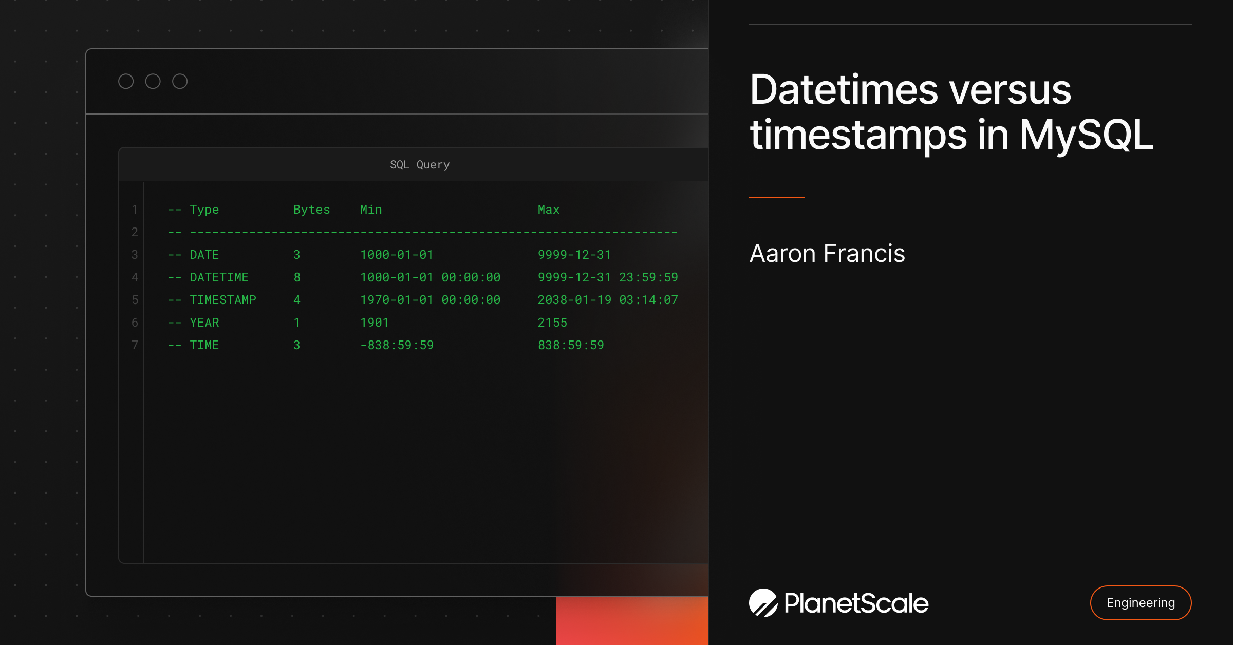 Datetimes versus timestamps in MySQL