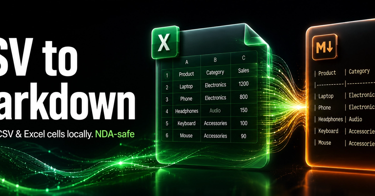How I Built an NDA-Safe CSV to Markdown Converter (100% Client-Side)