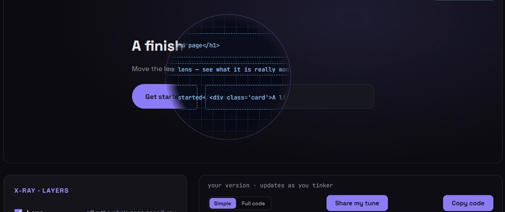 Cover image for Web effects with an X-ray mode: toggle a layer, see which lines of code it owns