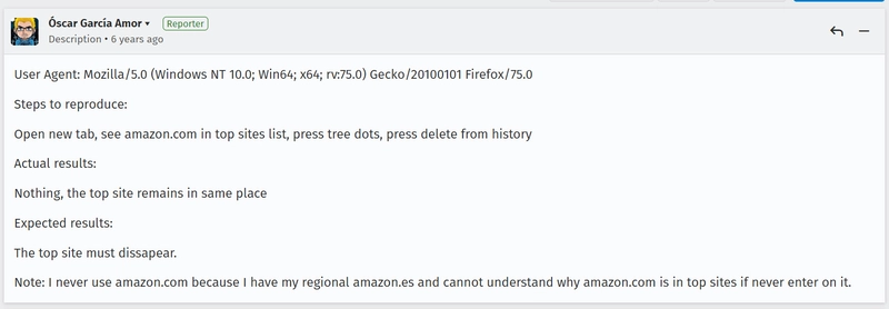 Bug report