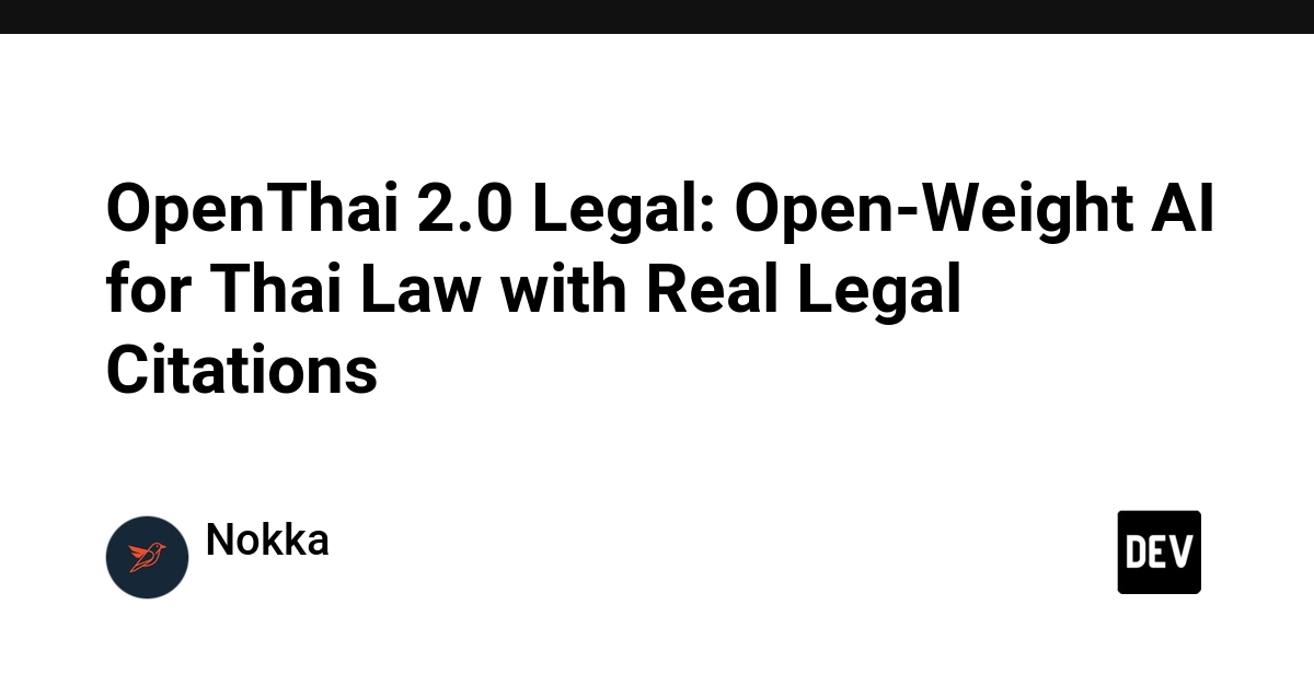 OpenThai 2.0 Legal: Open-Weight AI for Thai Law with Real Legal Citations