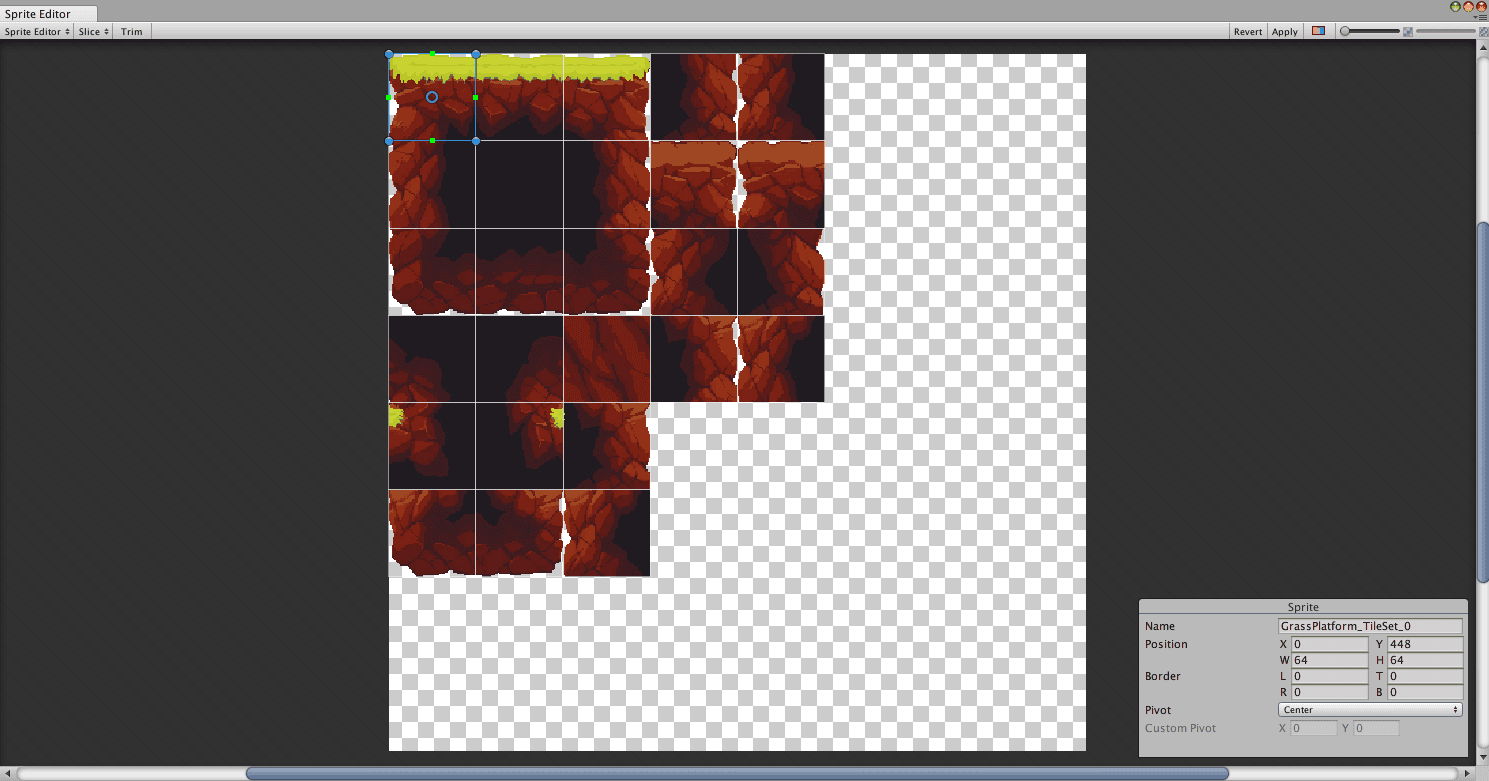 Image of sliced set of sprites