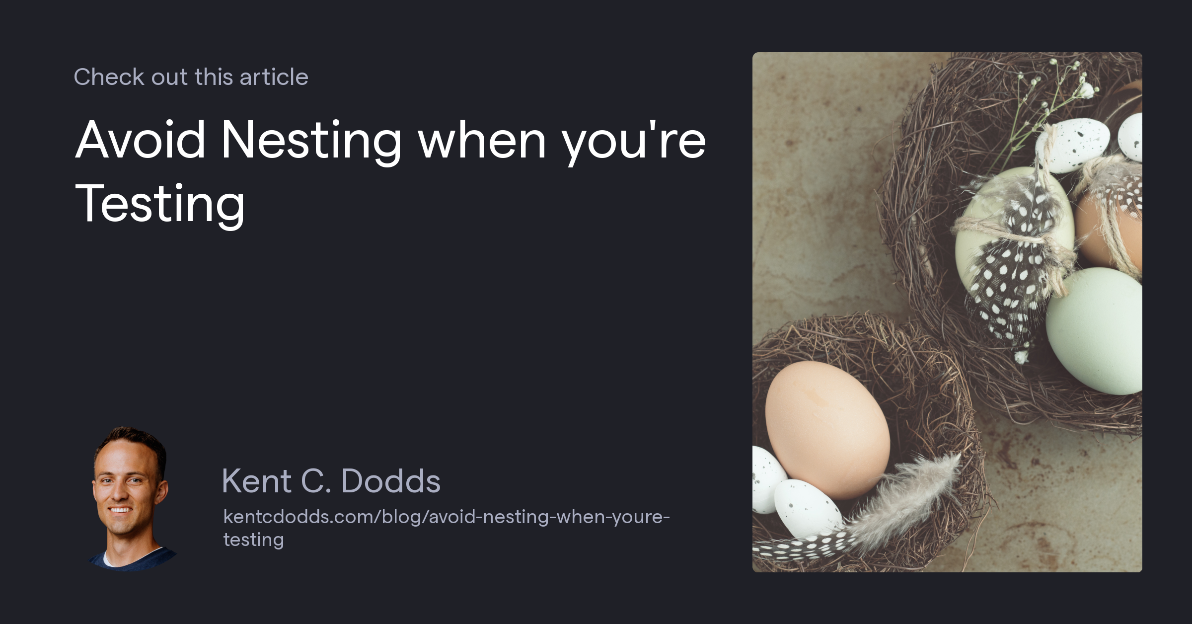 Avoid Nesting when you're Testing