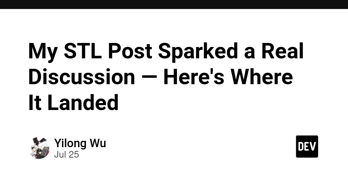 My STL Post Sparked a Real Discussion — Here's Where It Landed