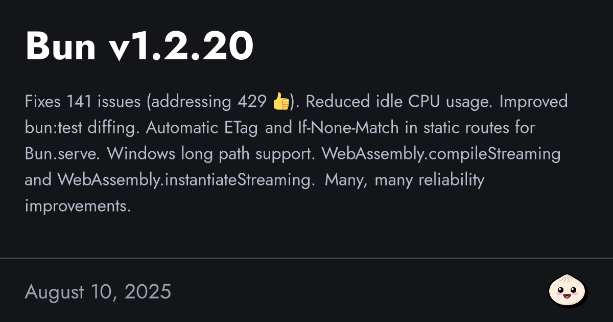Bun v1.2.20