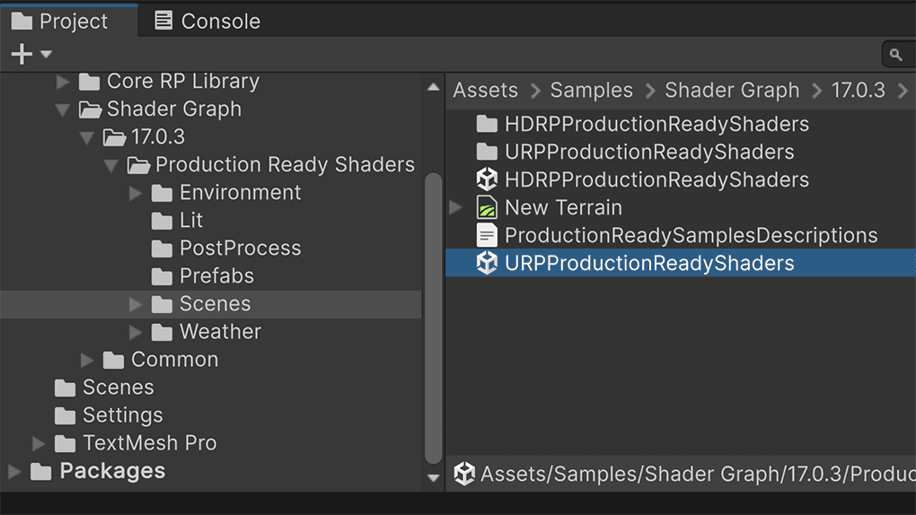 Open the the URP or HDRP sample scene from the Scenes folder