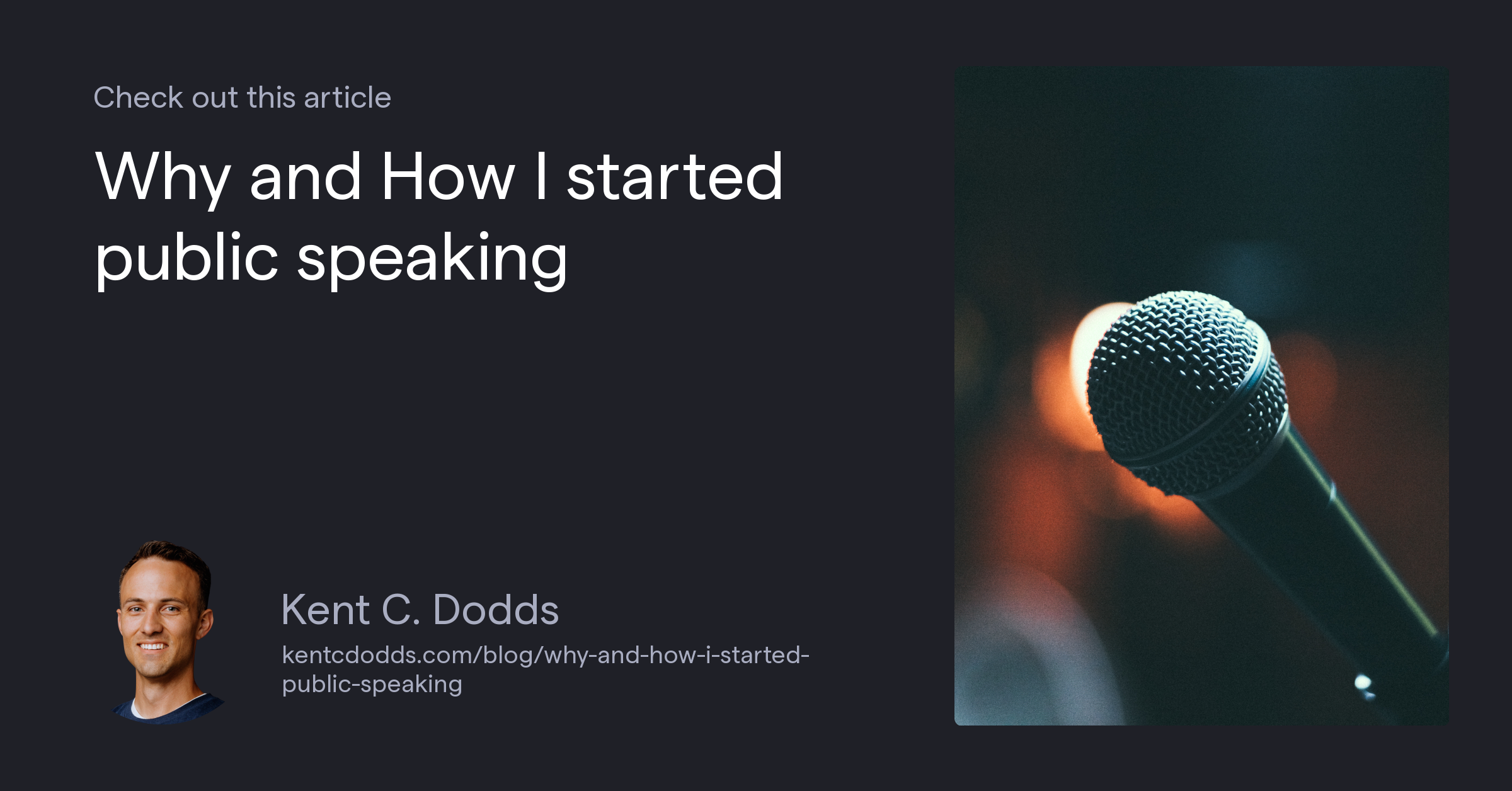 Why and How I started public speaking