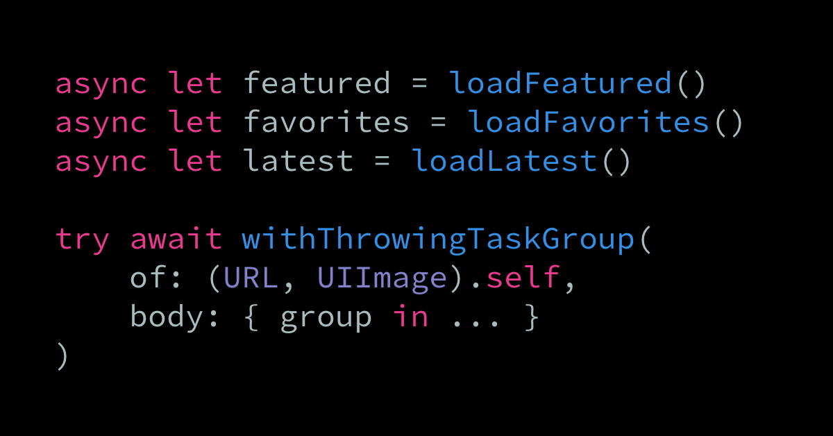 Using Swift’s concurrency system to run multiple tasks in parallel