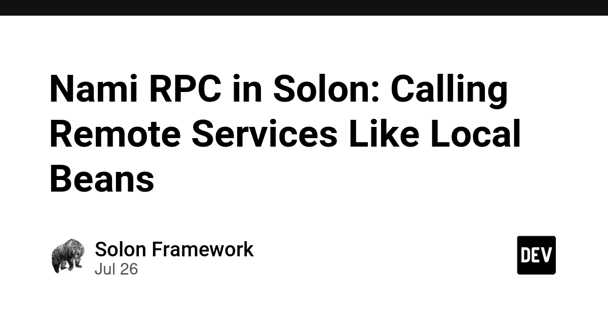 Nami RPC in Solon: Calling Remote Services Like Local Beans