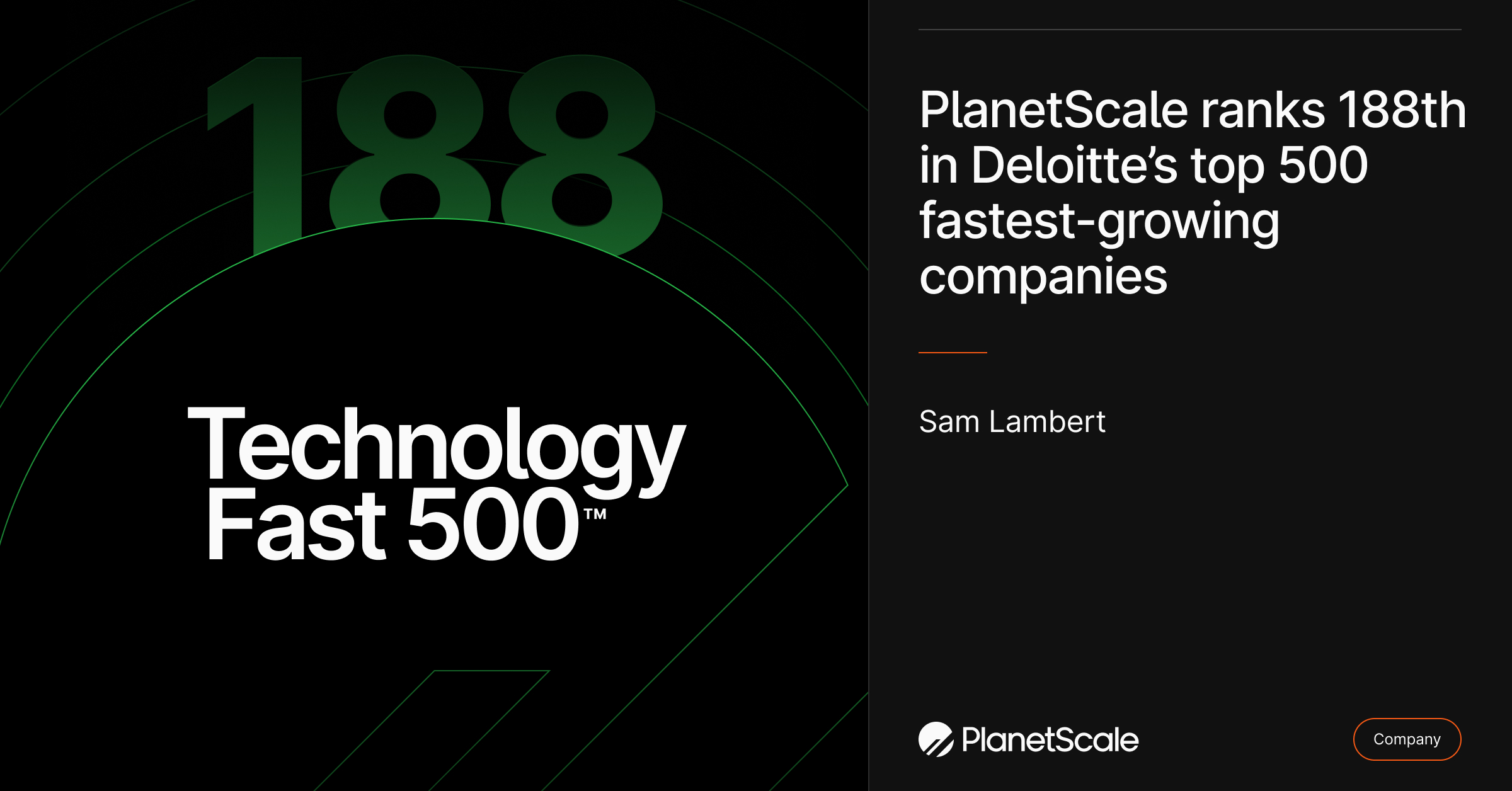 PlanetScale ranks 188th in Deloitte’s top 500 fastest-growing companies