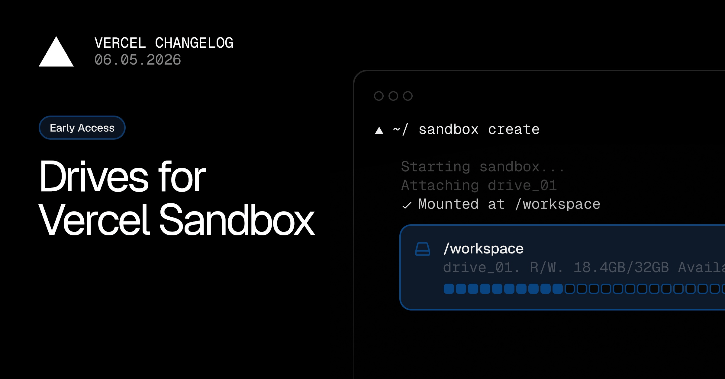 Drives for Vercel Sandbox in Private Beta