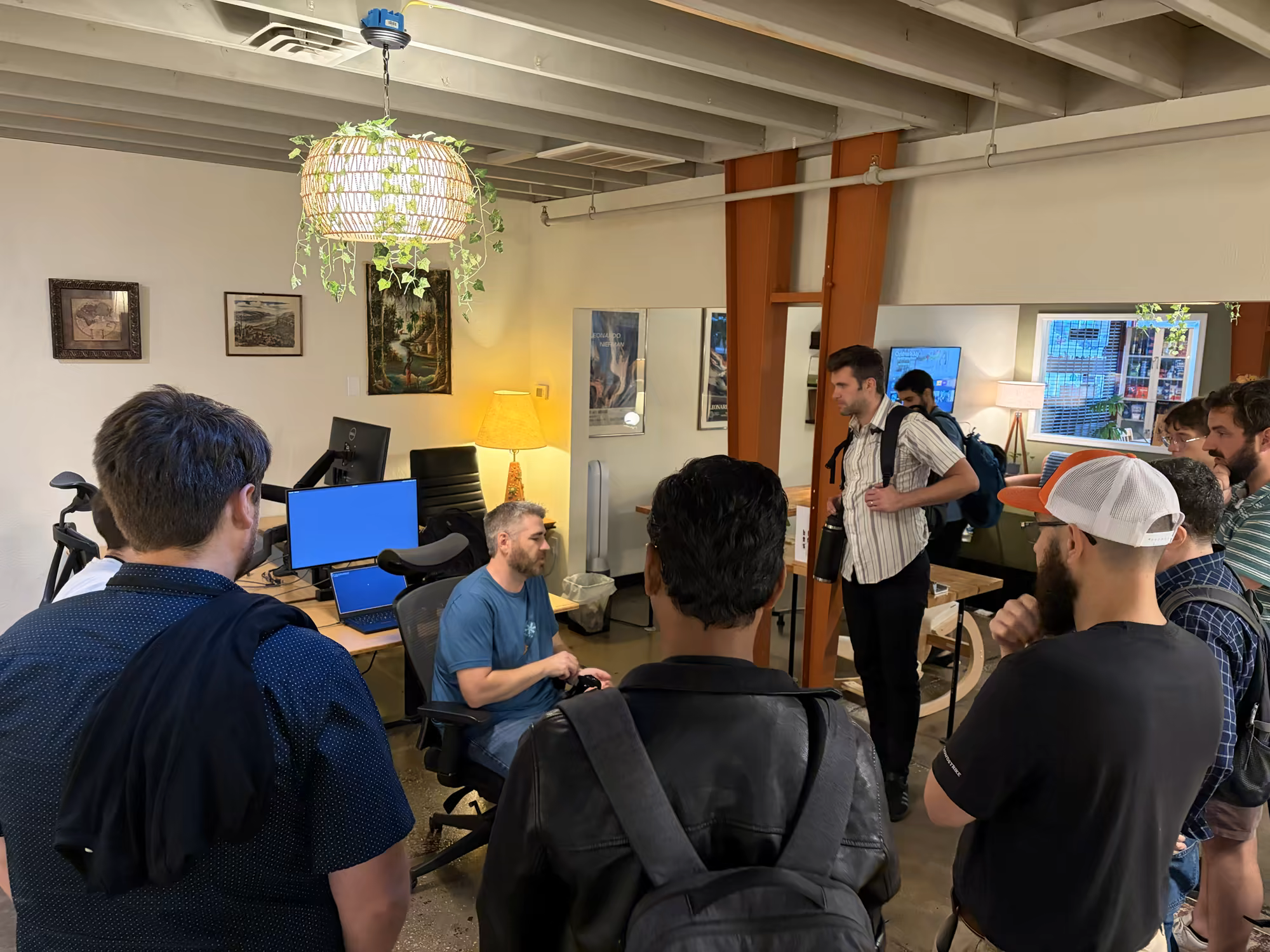 Delaney Gillilan demoing a project at the villageco.work