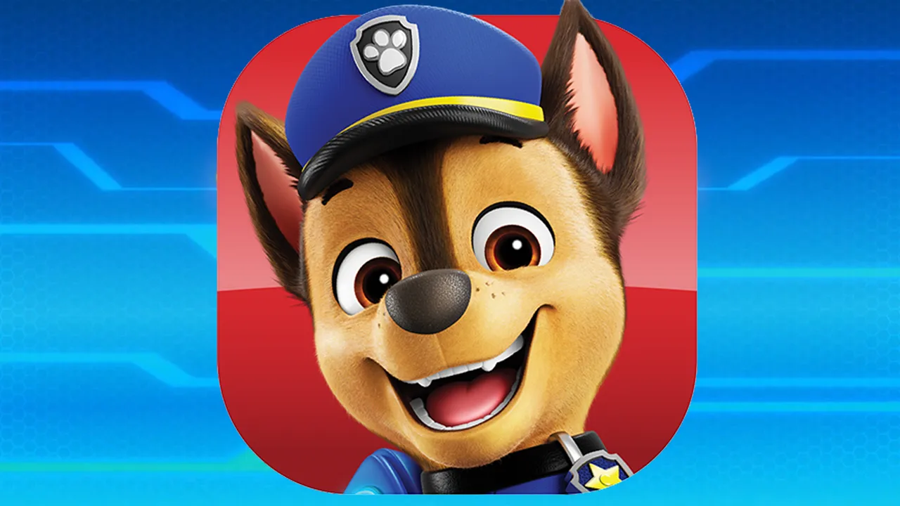 The icon for Paw Patrol: The Game against a blue background.