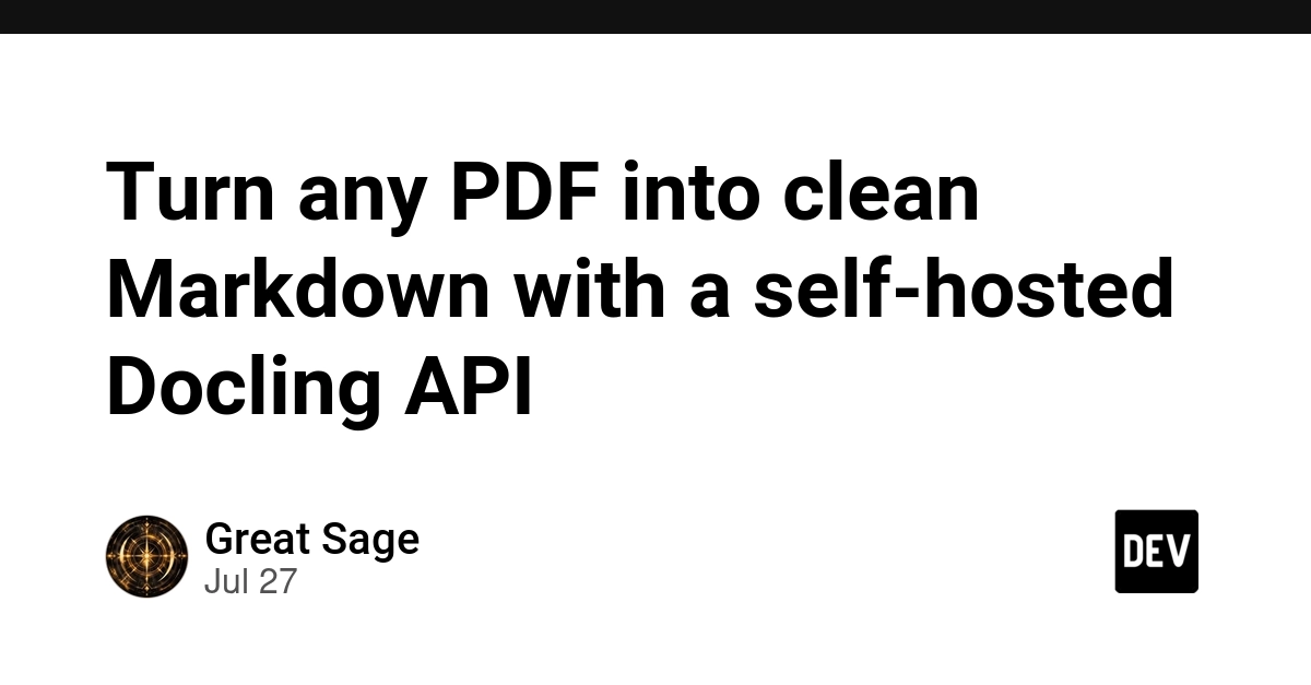 Turn any PDF into clean Markdown with a self-hosted Docling API