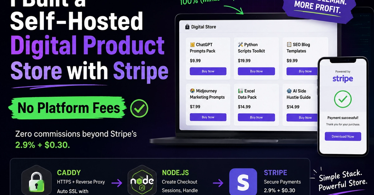 I Built a Self-Hosted Digital Product Store with Stripe — No Platform Fees