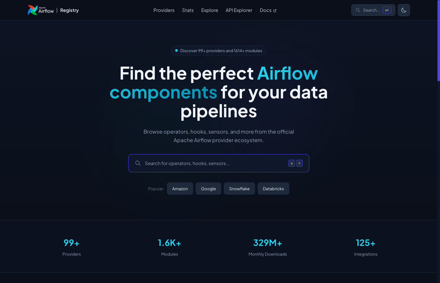 Registry Homepage