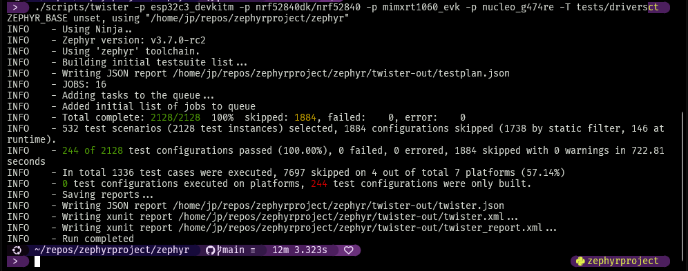 Screenshot of the WSL2 6.1 benchmark run