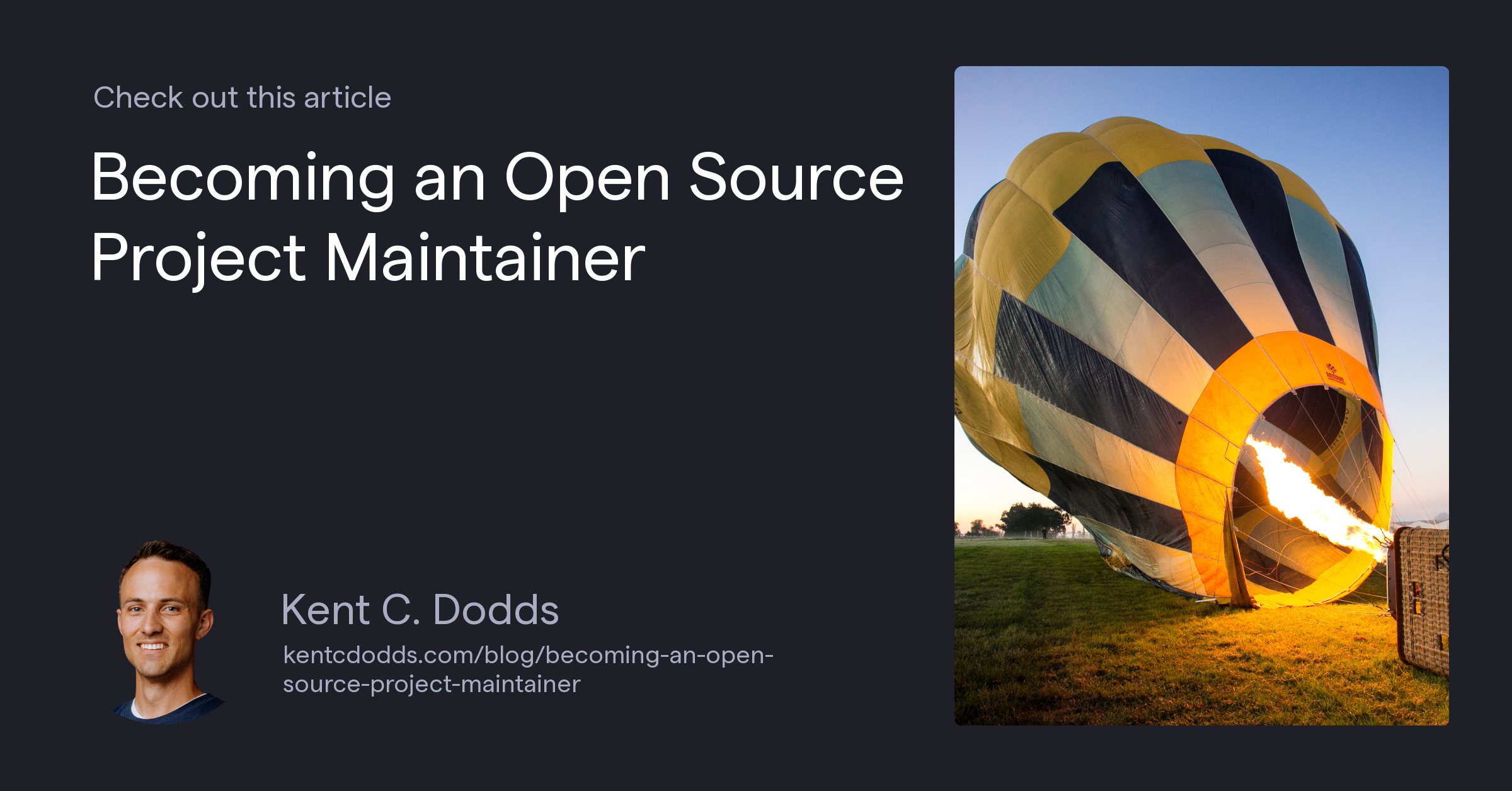 Becoming an Open Source Project Maintainer