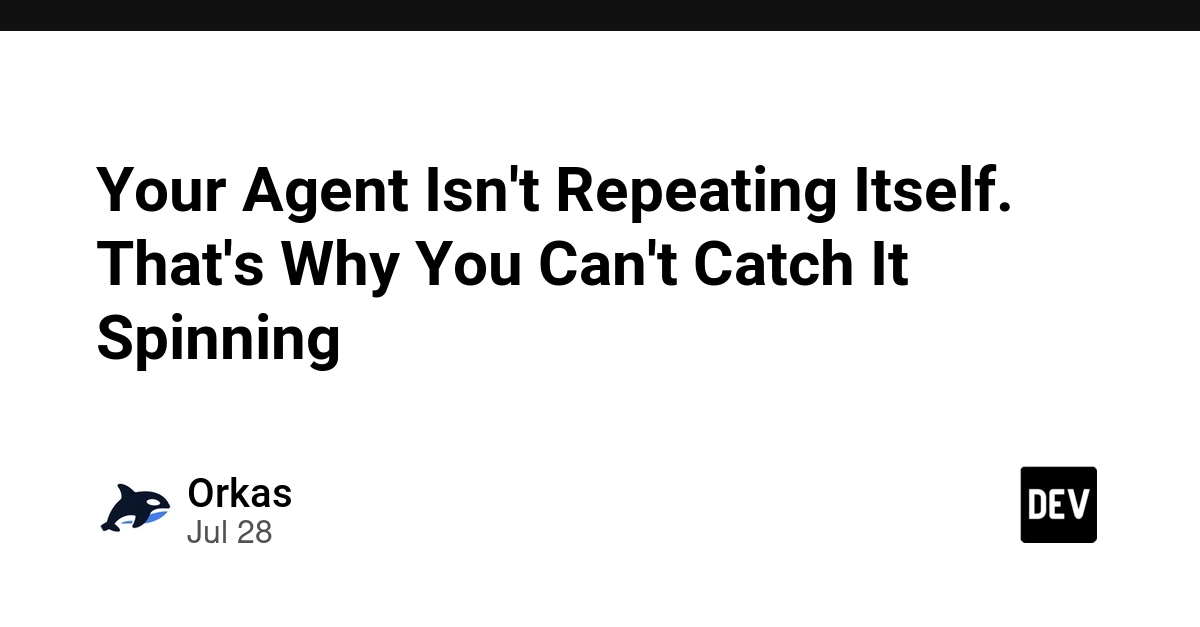 Your Agent Isn't Repeating Itself. That's Why You Can't Catch It Spinning
