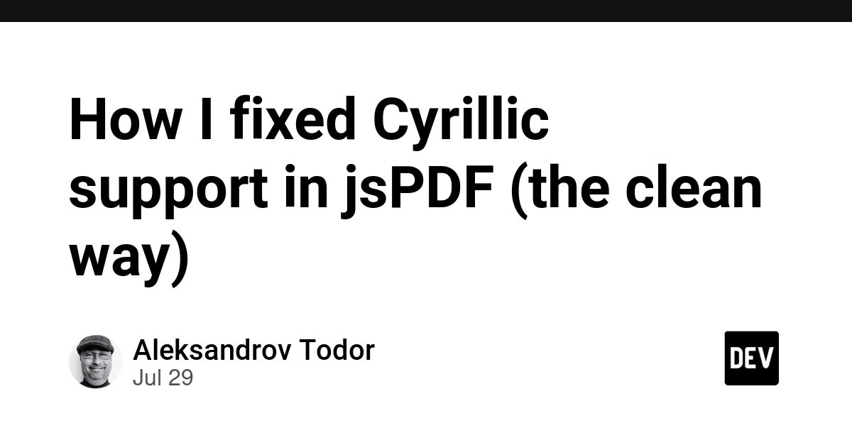 How I fixed Cyrillic support in jsPDF (the clean way)
