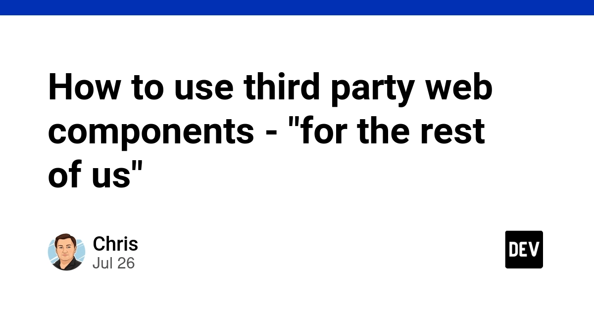 How to use third party web components - "for the rest of us"