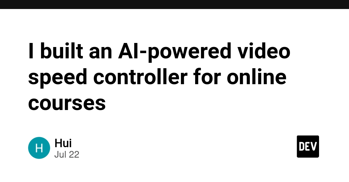 I built an AI-powered video speed controller for online courses