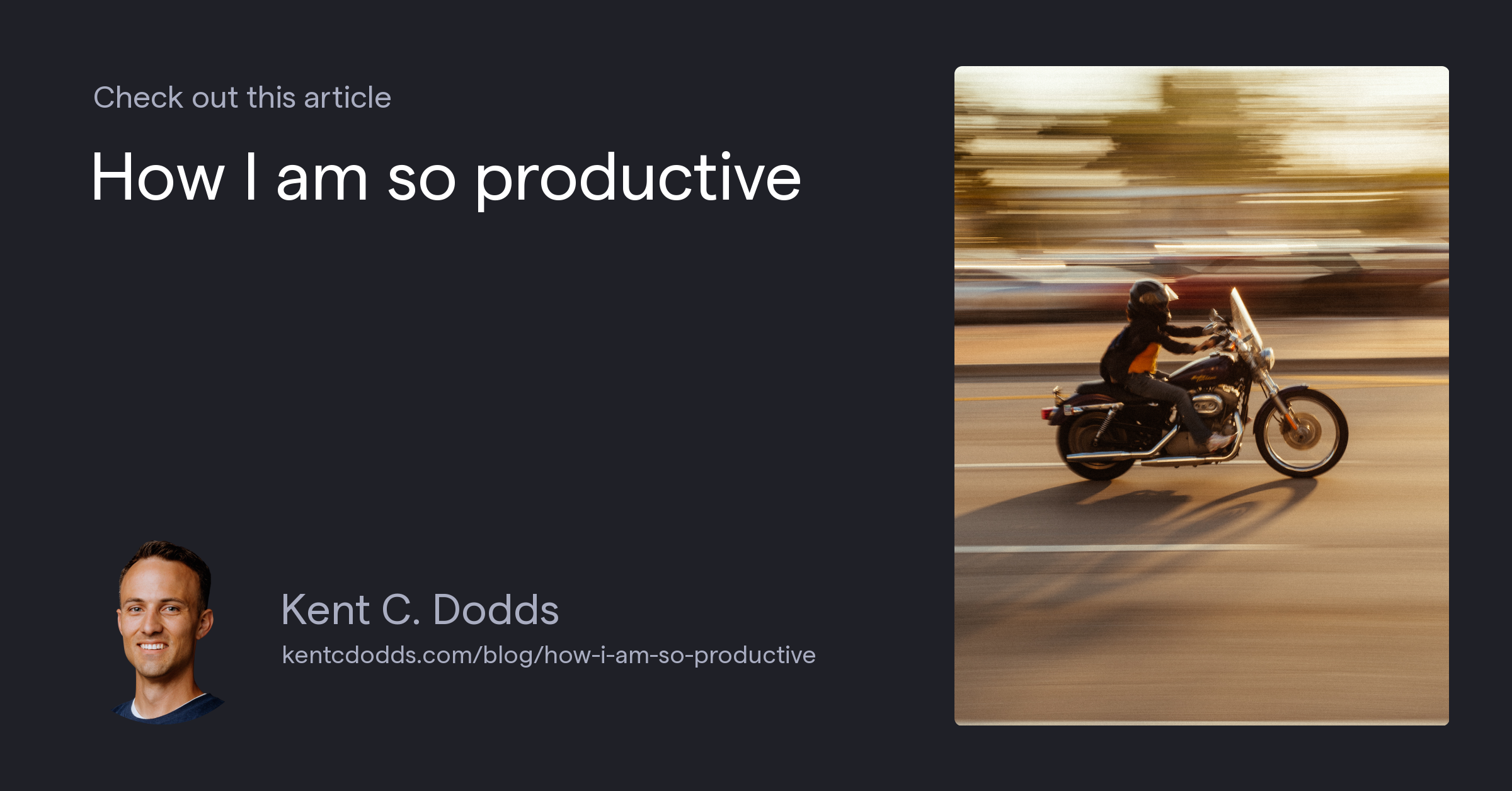 How I am so productive