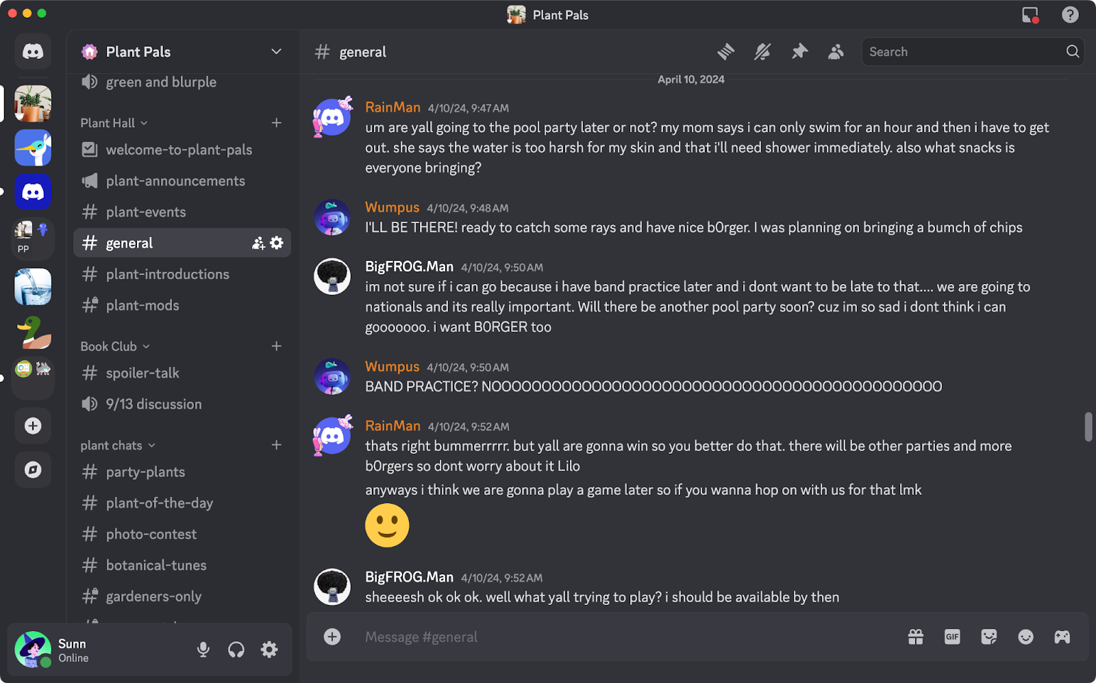 A Discord conversation. 