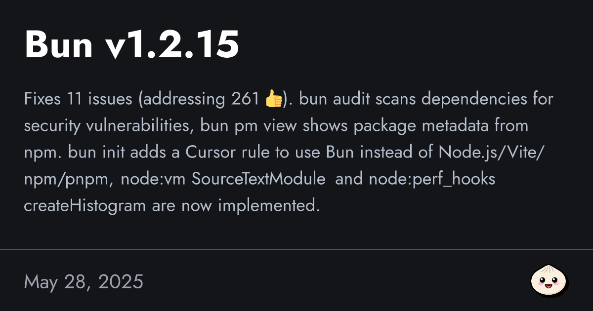 Bun v1.2.15
